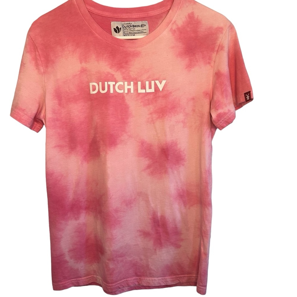 Dutch Bros Pink + White Pink Tie Dye XS+MEDIUM “Dutch Luv” DB 1992